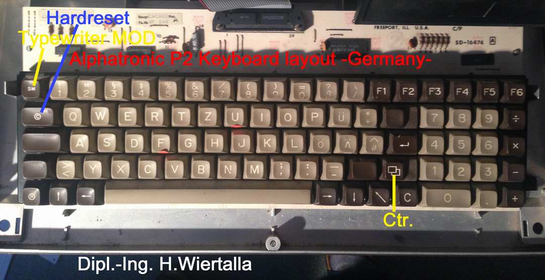 Alphatronic P2 keyboard layout - GERMANY-